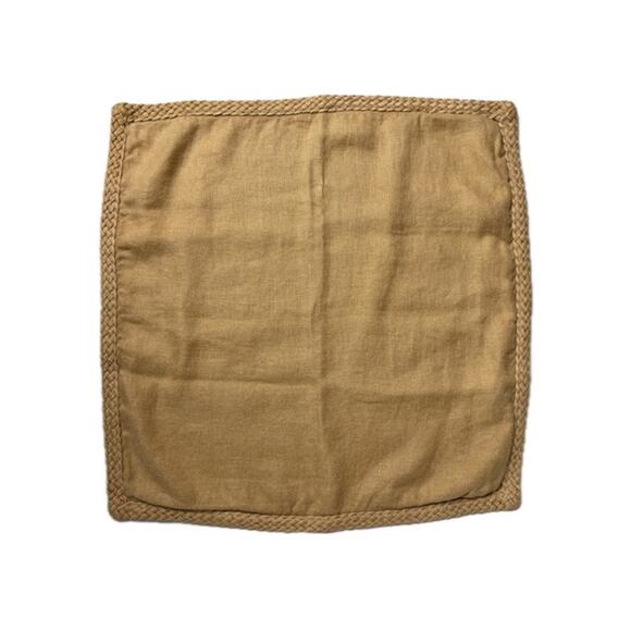 POTTERY BARN 2 Jute Braid Linen Neutral 20" Pillow Cover Coastal Minimalist Boho - Picture 6 of 15